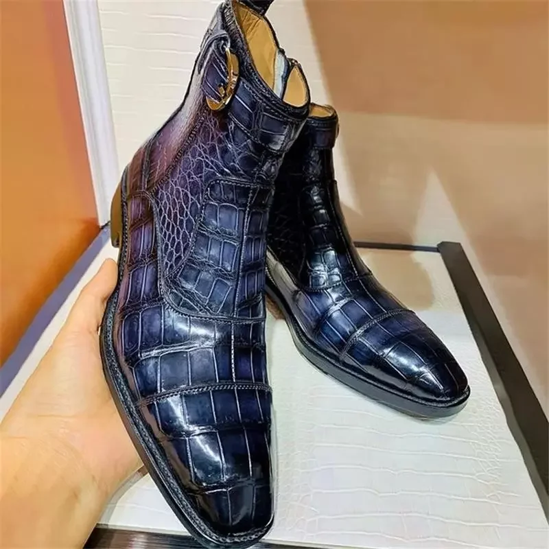 

High Quality New Fashion Men Leather Buckle Business Boot Vintage Casual Classic Formal Chelsea Boots Zapatos De Hombre ZQ0219