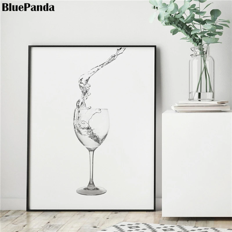 Чашка черно-белый скандинавский принт масло минималистское полотно украшение