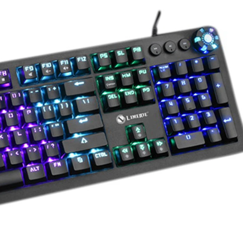 

LIMEIDE L6000 Mechanical Keyboard Luminous Wired Keyboard Plug and Play RGB Waterproof Gaming Keyboards for Office Black