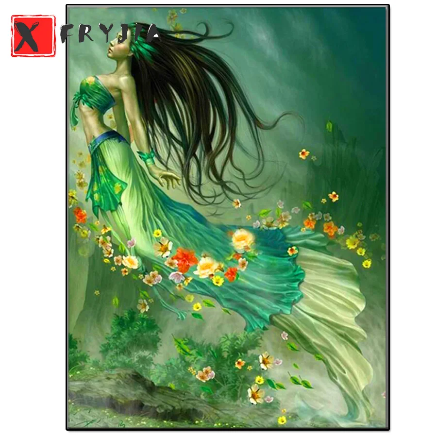 

Картина из страз 5d с изображением Феи бабочек и цветов