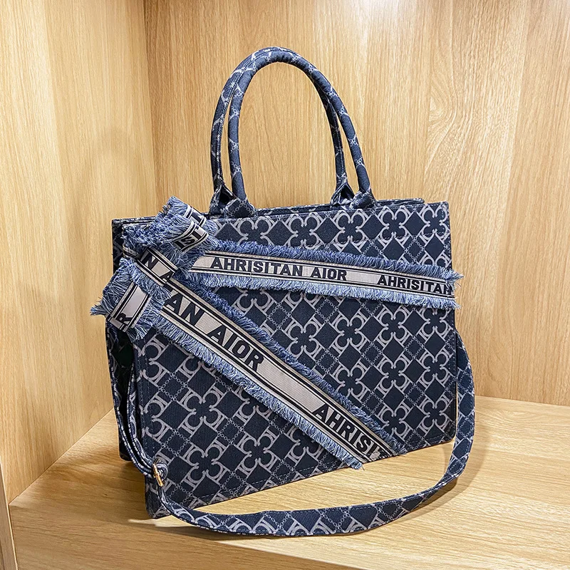 

2021 Spring New Ladies Denim Bow Tote Bag Large Capacity Shoulder Bag Wild Diagonal Bags Purses and Handbags Luxury Designer Gg
