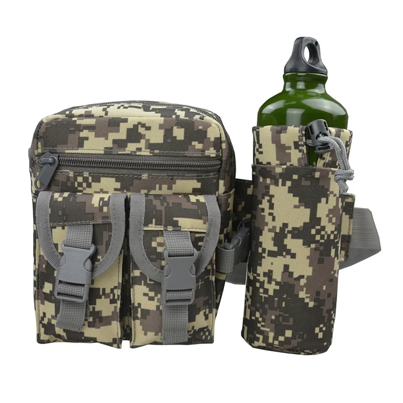 ACU Тактическая поясная сумка с сумкой для бутылки воды Molle, военные армейские поясные сумки для активного отдыха, альпинизма, охоты, велоспорта, спорта - Цвет: ACU
