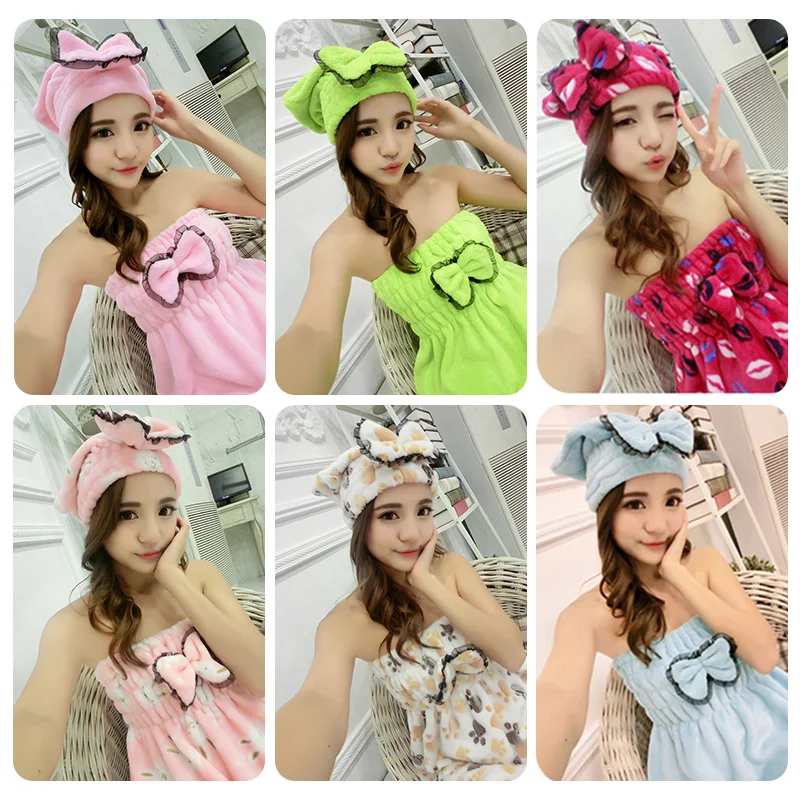 

Халат женский Быстросохнущий из микрофибры, милый банный халат с эластичной грудью, уютное банное полотенце до колена