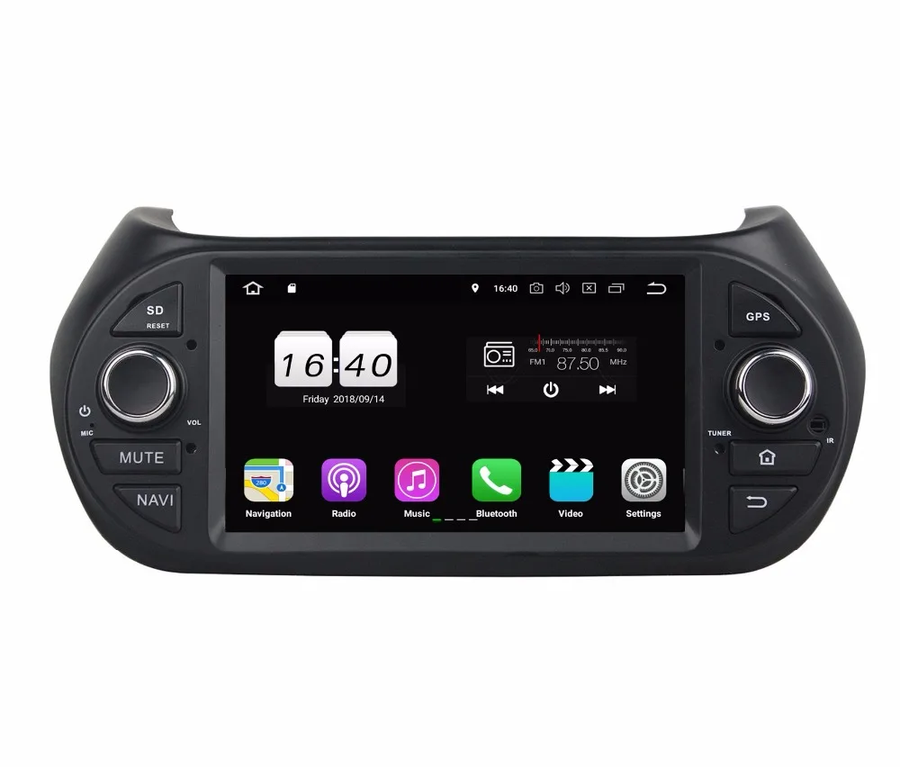 Android 8 1 2 Гб ОЗУ 16 4 ядра для Fiat Fiorino Citroen Peugeot Bipper 2008-2015 автомобильный DVD-плеер GPS RDS