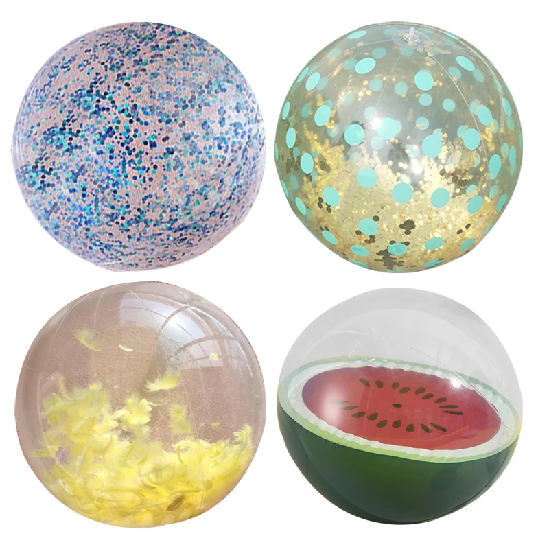 

Water Play Inflatable Party Favors Pool Toys Portable PVC Summer Fun Photo Props Glitter Confetti Beach Ball Outdoor Sports