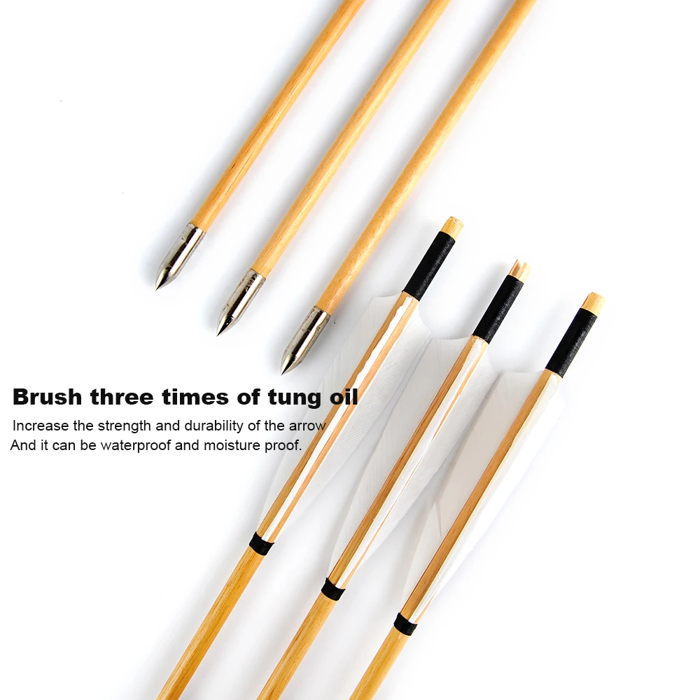 Стрелы из дерева 500 &quotи перьев индейки 5&quot для охоты и стрельбы лука 20-50 фунтов 30