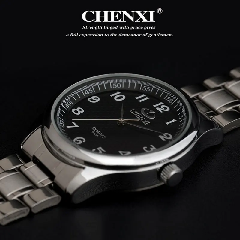 

Классические роскошные кварцевые женские часы CHENXI, модные часы, женские наручные часы из нержавеющей стали, серебристые женские деловые ча...
