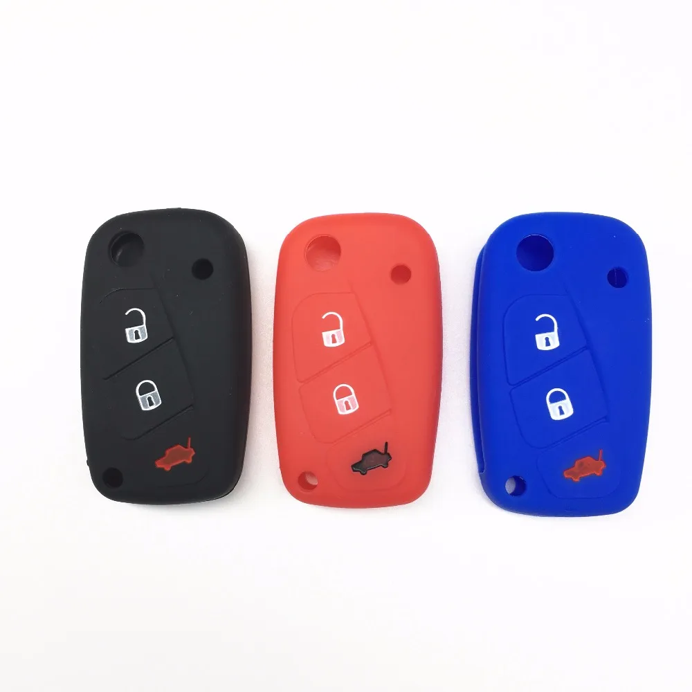 

Car Key Case Silicone Cover For FIAT/Panda/Stilo/Punto/Doblo/Grande/Bravo 500 Ducato/Minibus 3 Buttons