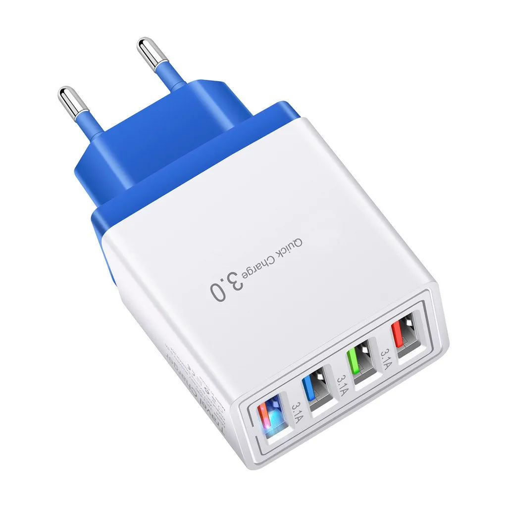Ouhaobin 4 порта USB зарядное устройство Быстрая зарядка ЕС вилка QC 3 0 usb-хаб 3.5A