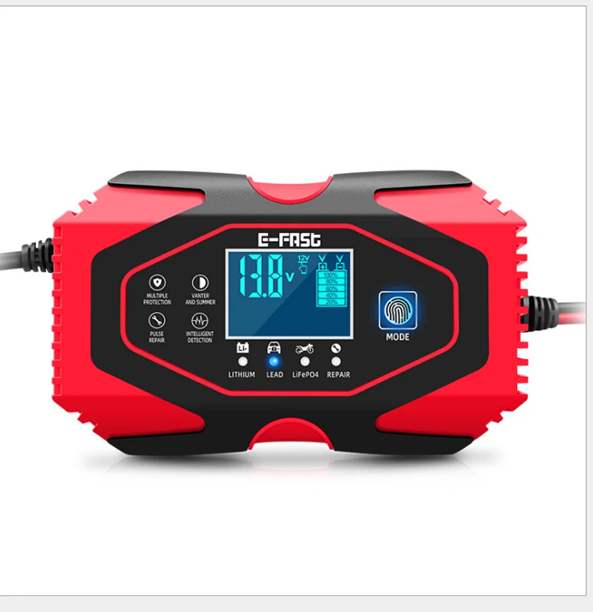 

Car motorcycle battery charger 12V 6A / 24V 3A 7-level automatic battery chargerLead-acid Lithium battery charger LCD display