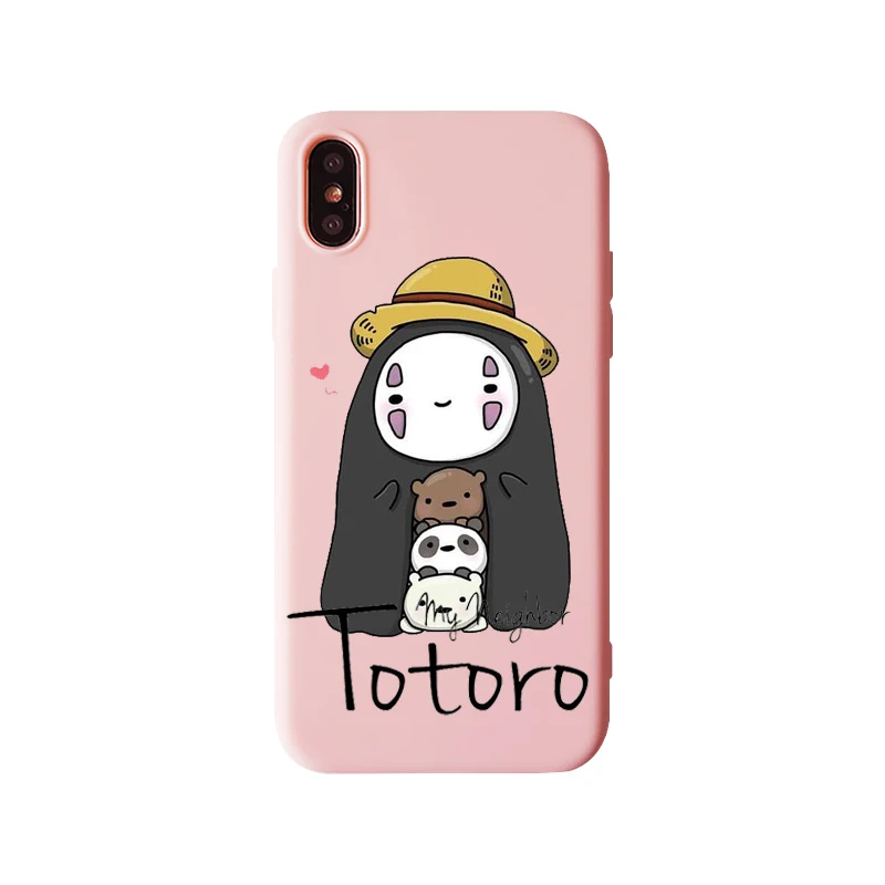 Симпатичные Мультяшные чехлы для телефонов Happy Totoro для iPhone 11 11Pro 6 6S 7 8 Plus Мягкий силиконовый чехол из ТПУ для iPhone x XS MAX XR - Цвет: TPU