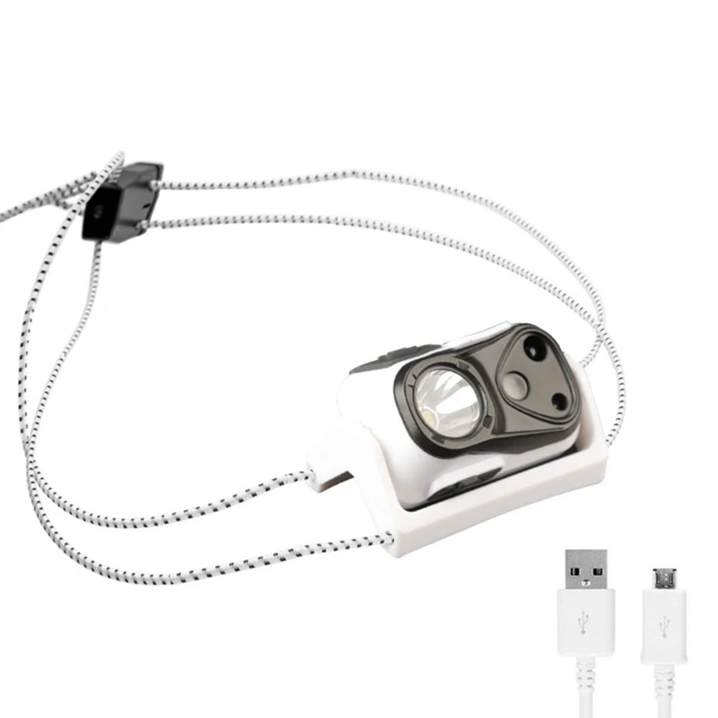 

Мини Портативный сильный светильник Сенсор головной светильник бег зарядка через USB Открытый Кемпинг Альпинизм ночная рыбалка налобный фо...