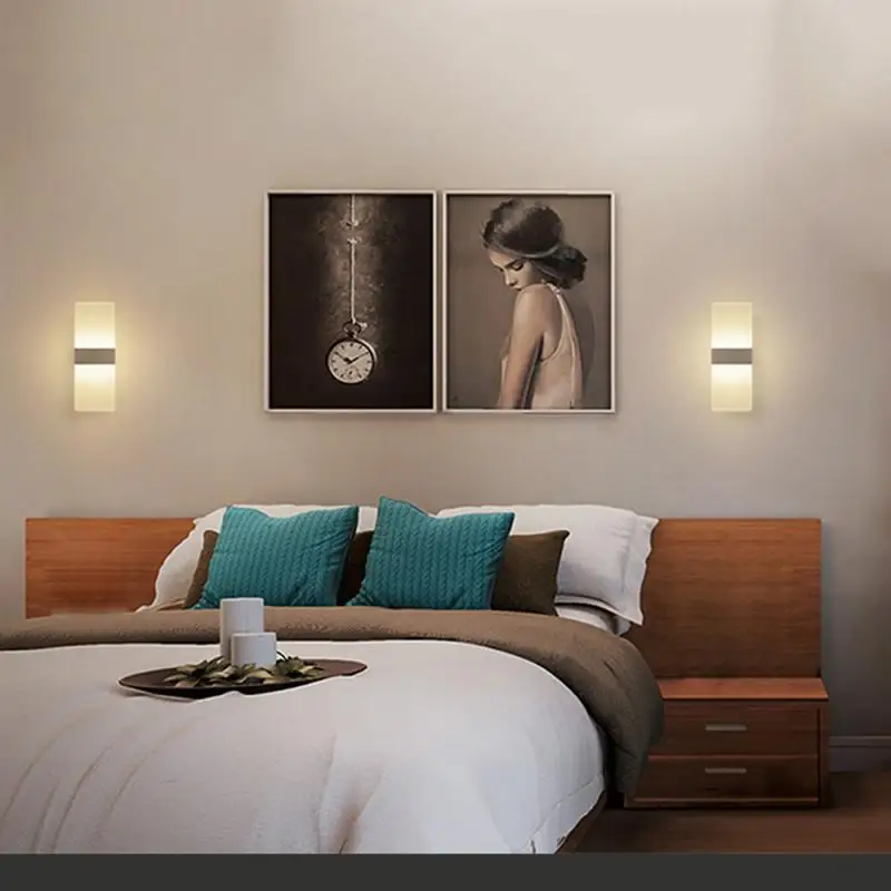 

LED Piano Key Aluminum Wall Lamp Bedroom Bedside Reading Corridor Night Light Hallway Aisle Light Simple Garden Porch Light