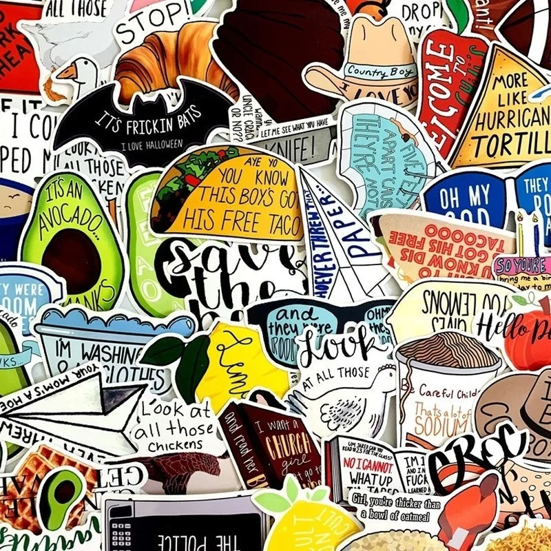 

10/30/50 PCS creative small fresh letters cartoon trolley case notebook waterproof stickers graffiti decoration wholesale