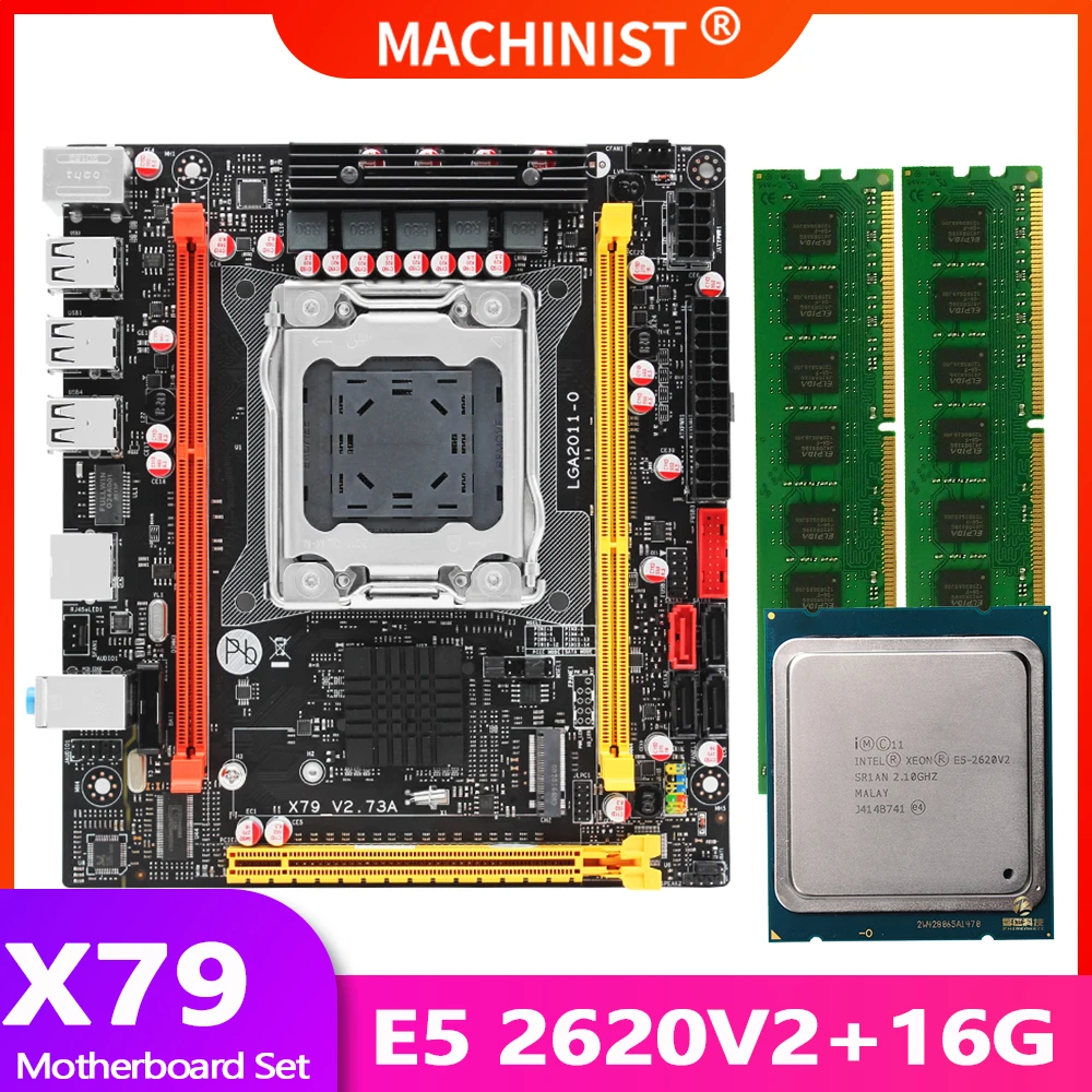 Bestellen X79 Motherboard LGA 2011 Set Kit Mit Intel Xeon E5 2620 V2 Prozessor DDR3 16GB(2*8GB) ECC RAM Speicher X79 V 2,73 EIN