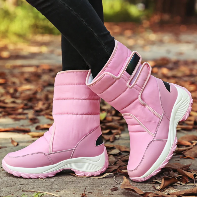

2020 New Arrival Women Shoes Hook&Loop High Warm Plush Women Snow Boots Platform Rubber Ankle Waterproof Women Winter Footwear