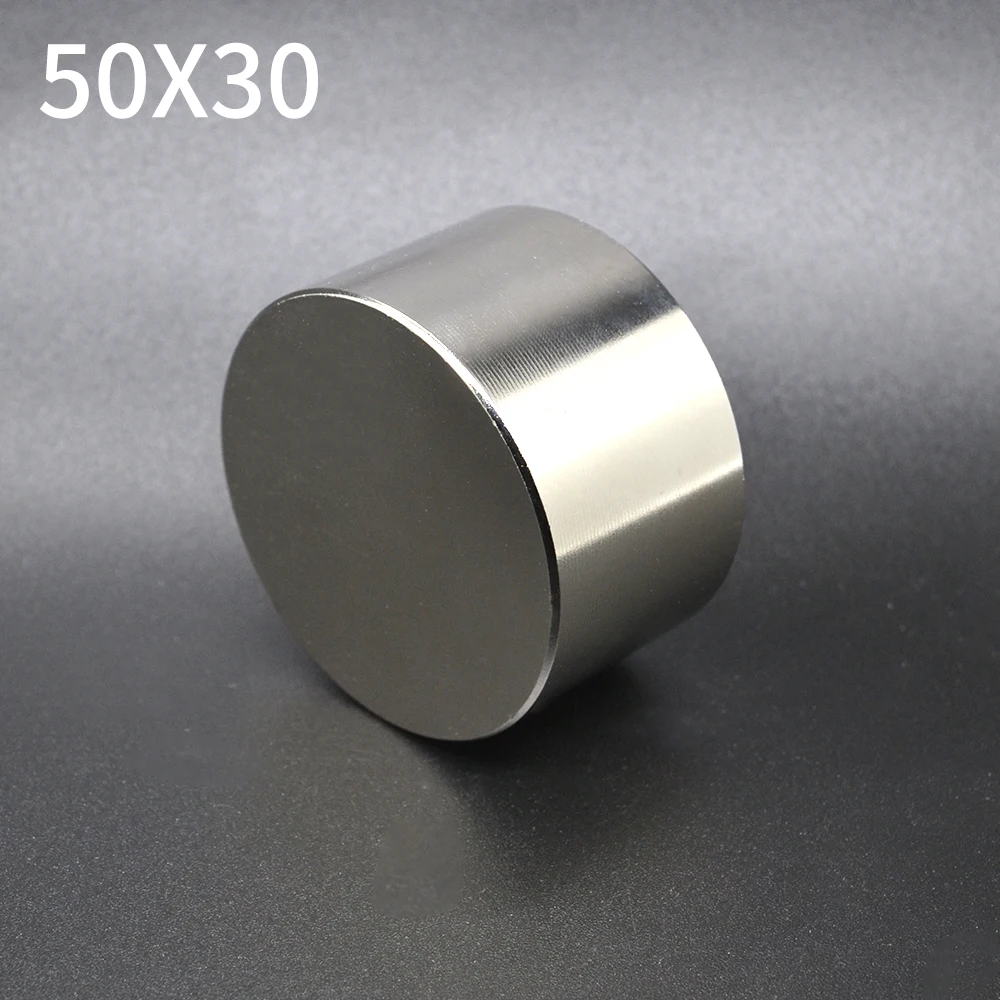 1 шт. неодимовый магнит 50x30 N52 NdFeB Круглый супер мощный сильный постоянный