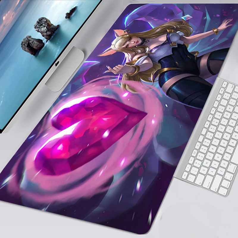 

LOL KDA Sexy Girl XXL Large Mousepad Kawaii Gaming Accessories Non-slip Mouse Pad 40x90 Mausepad Deskmat Tappetino Mouse 80x30