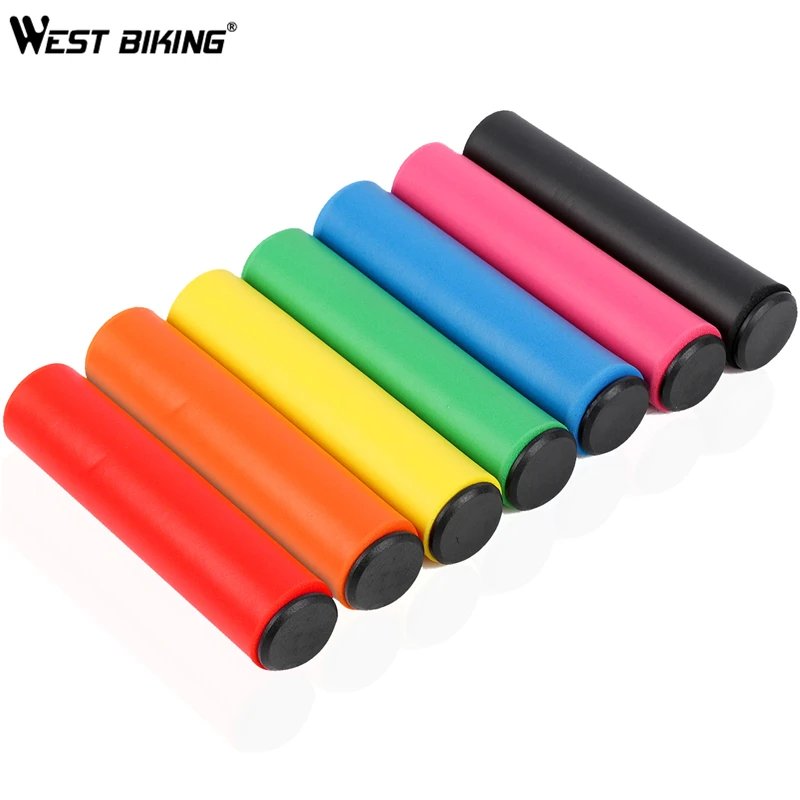 

WEST BIKING Anti-Skid Bicycle Grips Silicone BMX Road Cycling Handle Bar Covers Plugs Smooth Bike Handlebar End Grips 1 Pair