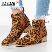 2021 autumn and winter new womens short boots suede casual low tube thick heeled martin boots womens shoes large size 35 43