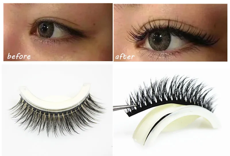 Накладные 3D ресницы многоразовые самоклеящиеся натуральные вьющиеся