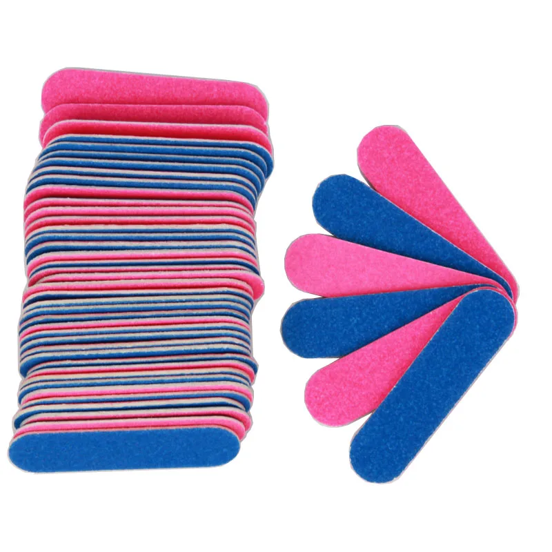 Мини-пилка для ногтей зернистость 500 шт./упак. двухсторонняя пилка розовая синяя