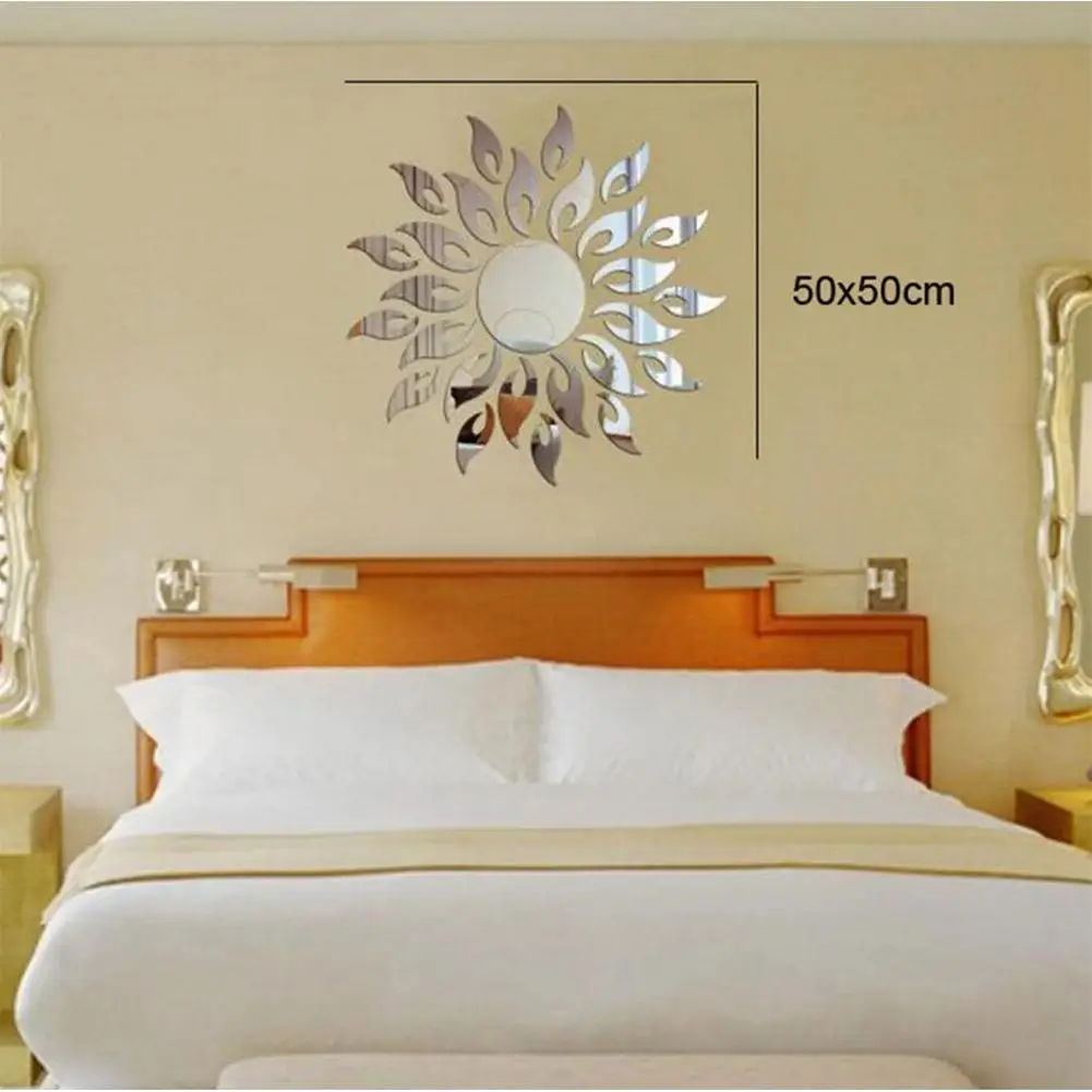 Съемное 3D солнцезащитное зеркало с узором Наклейка на стену обои домашний декор