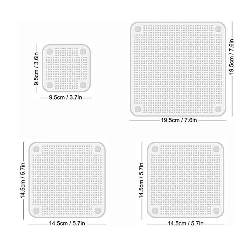 Кухонные силиконовые растягивающиеся крышки содержит 6 круглых и 4 мягких