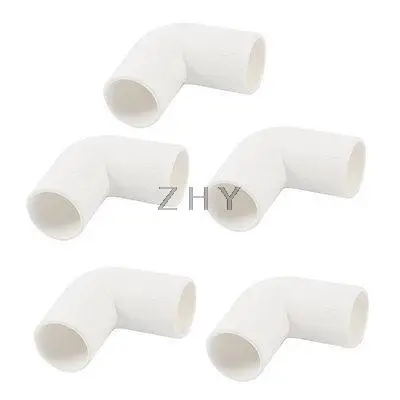 5 шт. белый ПВХ 16 мм внутренний диаметр 90 градусов изогнутый провод трубы