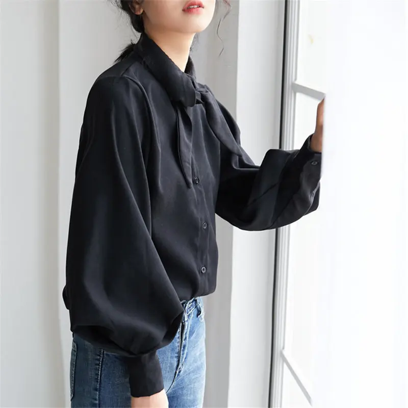 

HziriP New Plus Size Chic Streetwear Office Ladies Vintage Elegant Lantern-Sleeved Fresh Women Fashion Autumn All-Match Shirts