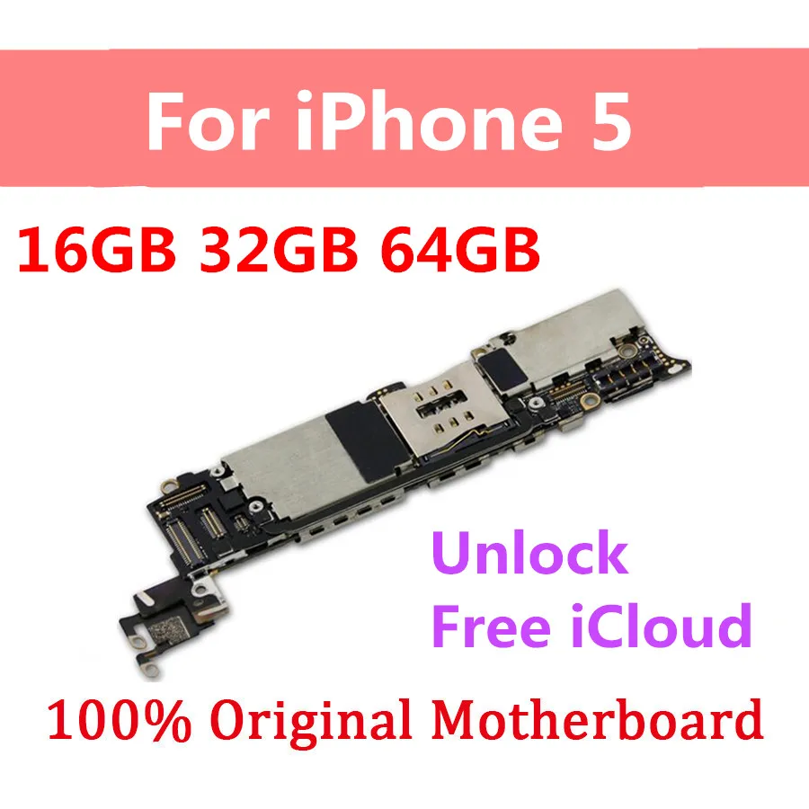 Заводская материнская плата для iPhone 5, Хорошая рабочая материнская плата для iPhone 5, 16 ГБ, 32 ГБ, 64 ГБ, с чипами