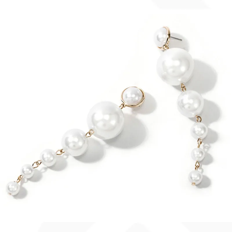 

Fashion Bohemian Pearl Earrings For Women 2021 Trend Luxury Stud Long Hanging Earrings Gift For Girl Female Jewelry Accessories