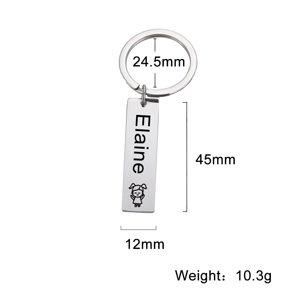 

Cazador Custom Engrave Names Boy Girl Keychain Stainless Steel Anti-lost Car Keyrings Jewelry Personalized Family Friends Gifts