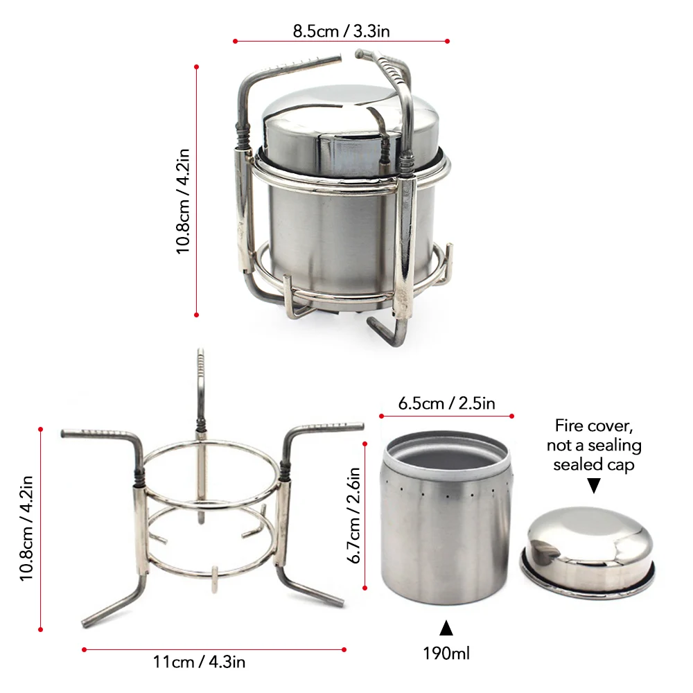 Camping Picnic Stove Alcohol Furnace Outdoor Stainless Steel Liquid Portable Burner | Спорт и развлечения