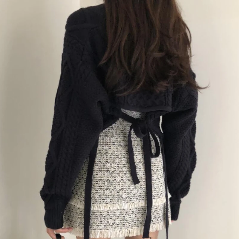 Женский вязаный свитер с V-образным вырезом пуловеры джемпер длинным рукавом