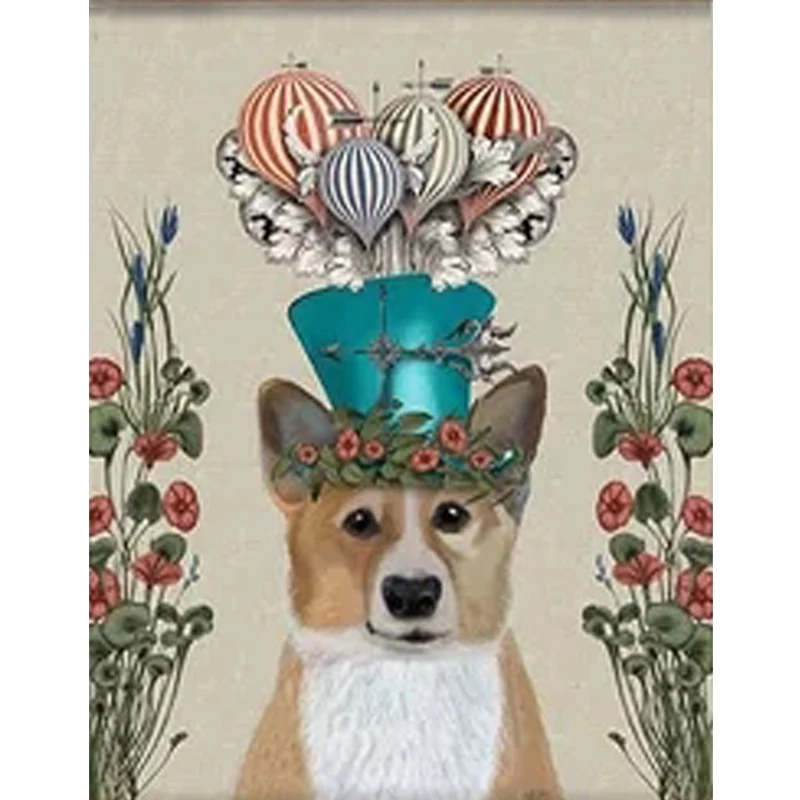 Diy Алмазная картина Вельш-корги Собака Вышивка крестиком Полная вышивка Домашнее