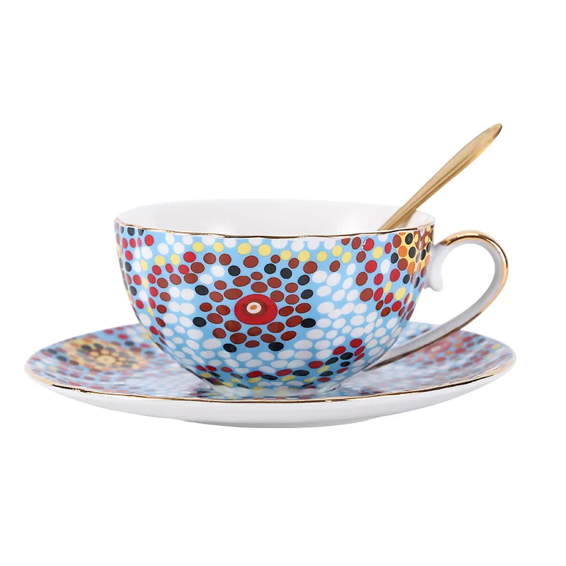 

Ceramic Phnom Penh coffee cup set European style small luxury home exquisite afternoon tea cup elegant color bone china cup set