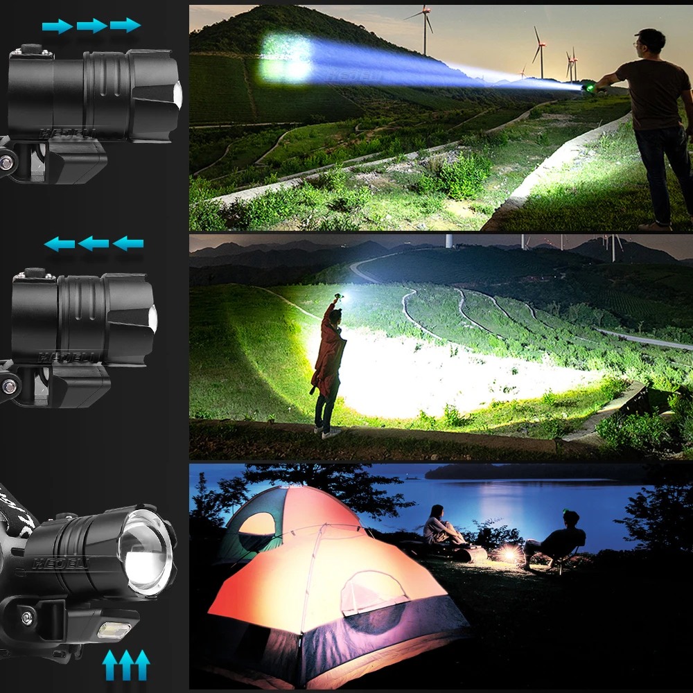 

600000LM powerful COB XHP100 headlamp LED Head torch Flashlight 18650 Rechargeable Lantern hunting Headlight xhp90 xhp70 Lamp