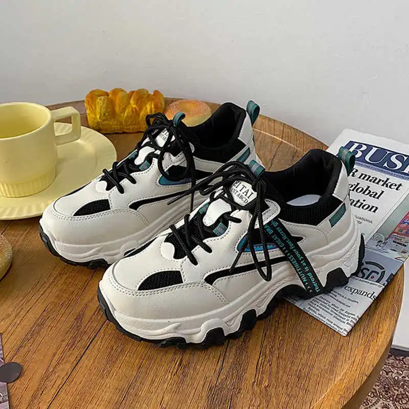 

Spring Sneakers Women 2021 Casual Lace-Up Platform Shoes Mesh Breathable Comfortable Sneakers Zapatillas De Deporte Para Mujer