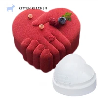 valentines day hand in hand silicone chocolate cake mould classic french heart shape mousse cake mould diy baking decor mold