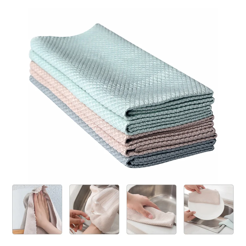 

5PCS Kitchen Cleaning Towels Household Cleaning Cloth Practical Cleaning Cloth