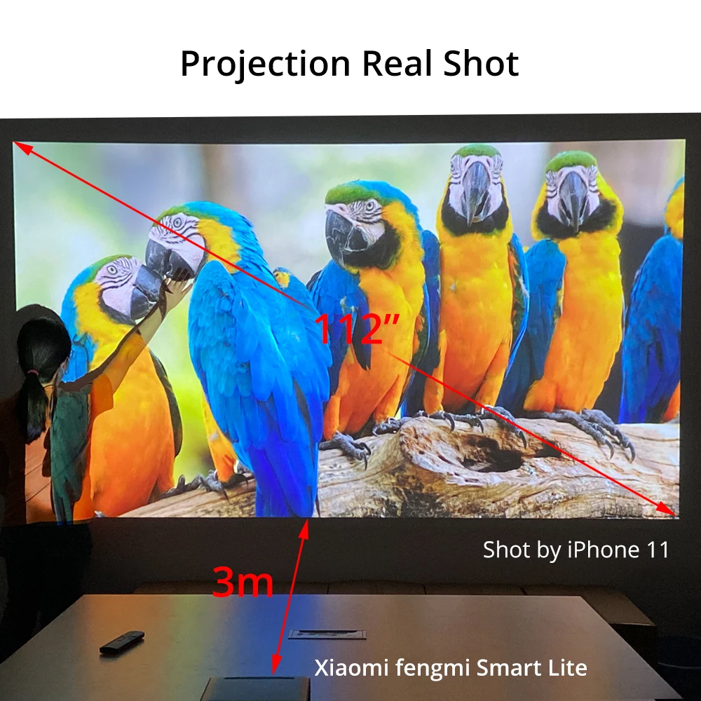 Портативный мини проектор Xiaomi fengmi Smart Lite DLP 1080P Full HD 550 ANSI MIUI светодиодный ТВ с Wi Fi