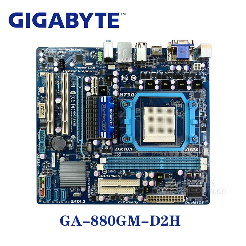 Разъем AM3 + для AMD 880G Gigabyte GA 880GM D2H материнская плата DDR3 8GB б/у настольная системная