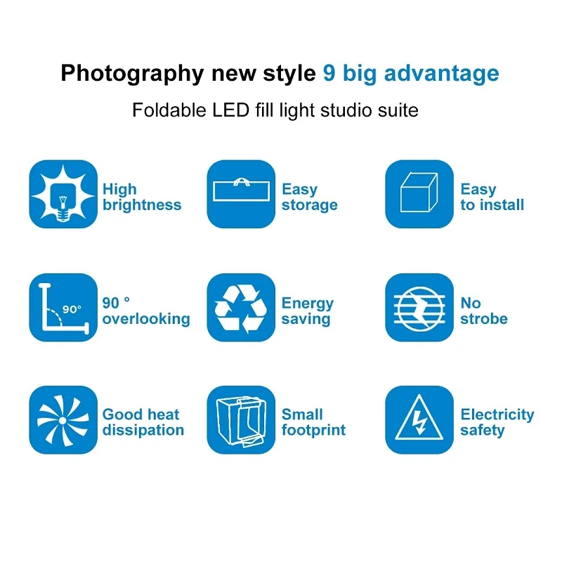 Складной портативный фотостудия 80 см белый светильник вт 8500 лм фотосветильник ing