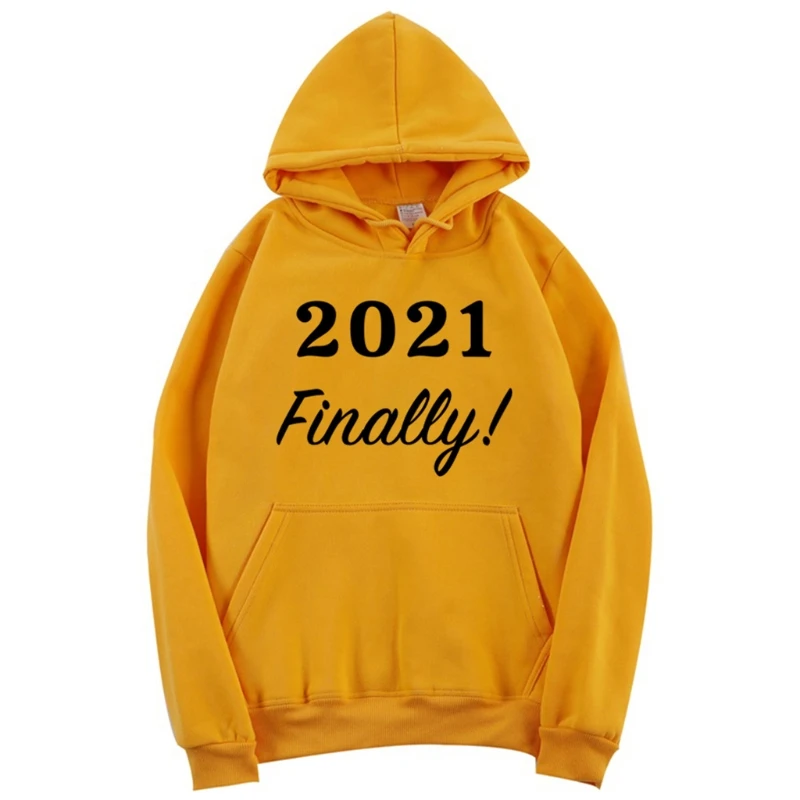 

Women Long Sleeve Drawstring Hoodies 2021 Finally Letters Pullover Sweatshirt F42F