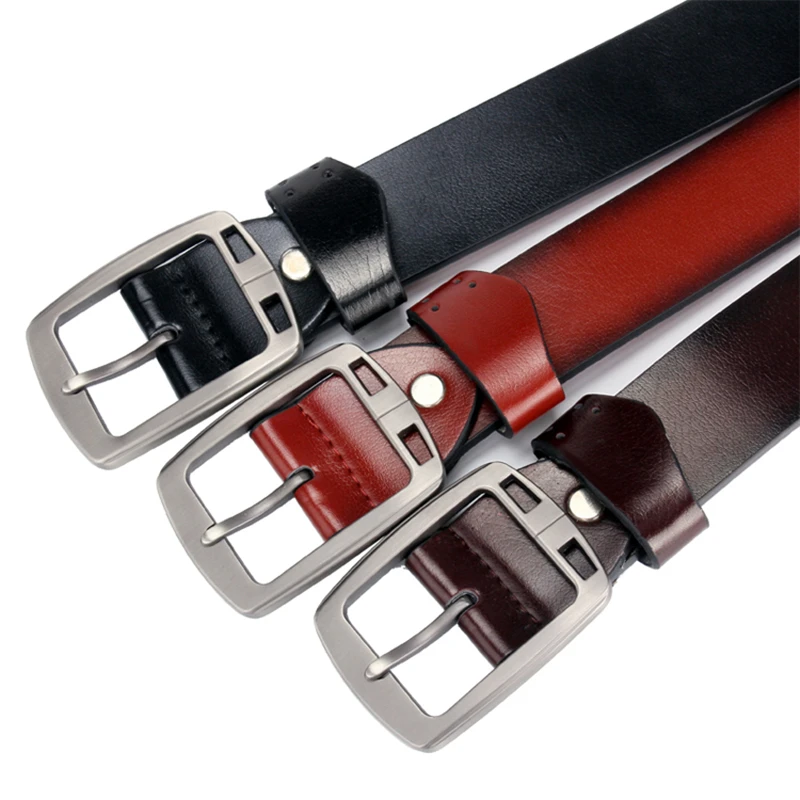 

Men's Belt Men's High Quality Business Leather Cowhide Belt Men's Luxury Pin Buckle Vintage Jeans Free Shipping
