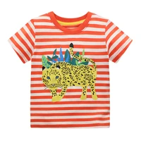 jumping meters summer animals print boys girls t shirts cotton stripe cute childrens tees kids tops toddler clothing