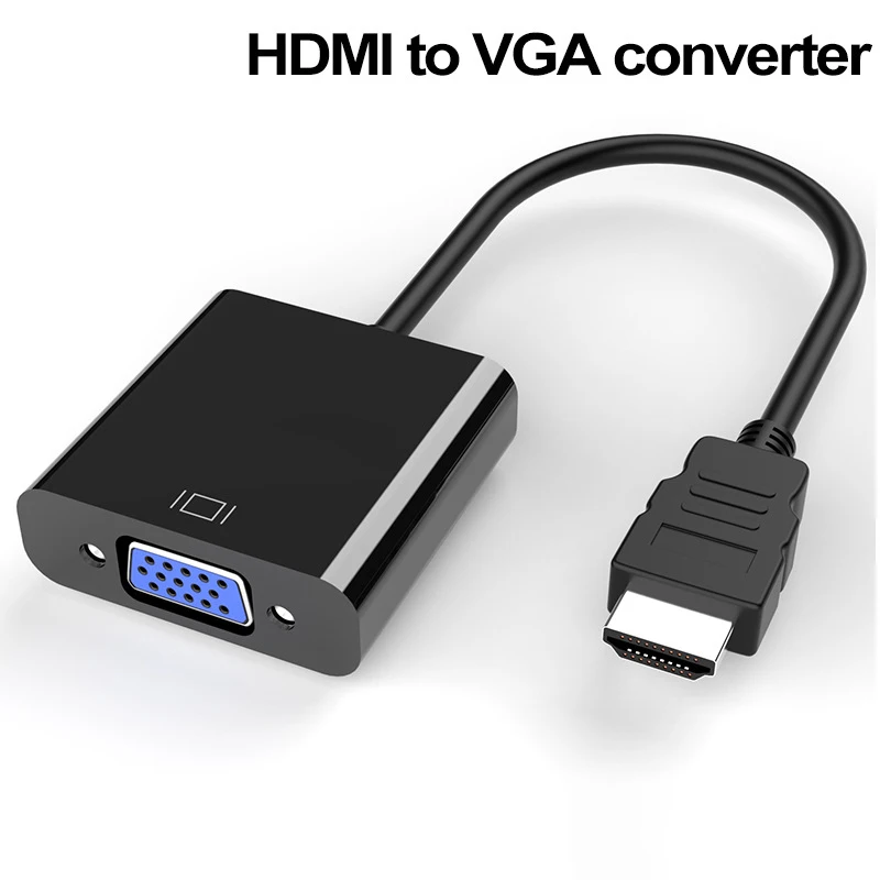 Кабель адаптер HDMI совместимый с VGA цифро аналоговый 1080P видео преобразователем