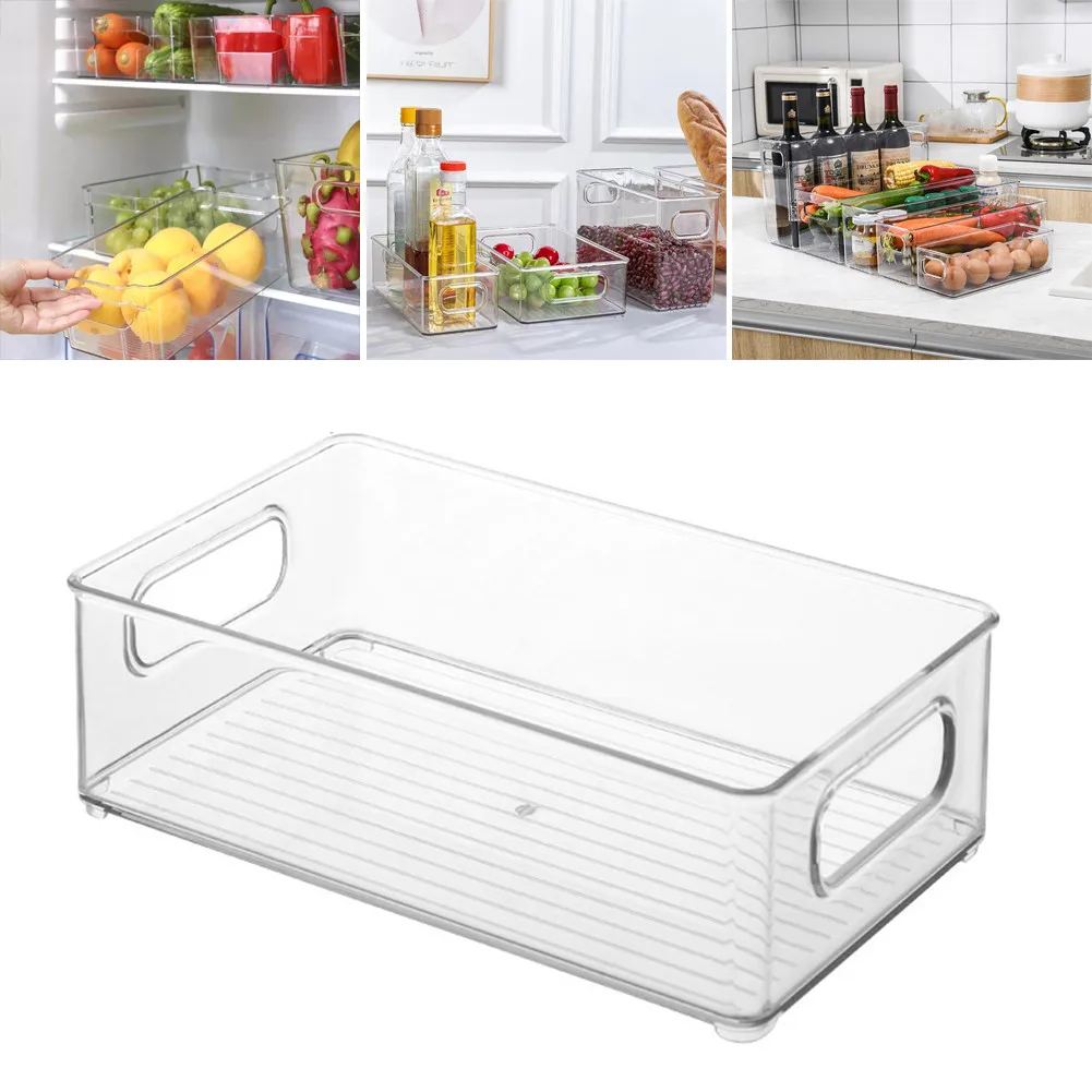 

Kitchen Refrigerator Organizer Portable Clear Plastic Boxes Refrigerator Drawer Fruit Food Storage Box Storage Drawers