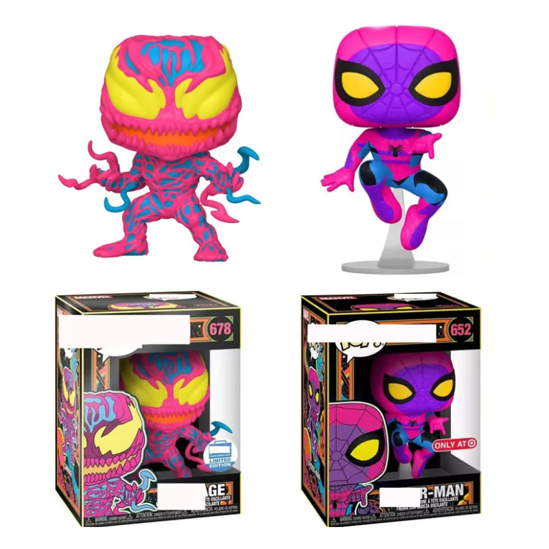 marvel funk pop venom slaughter spiderman 678652 black light purple light figure doll ornaments materialpvc figure sizeabout free global shipping